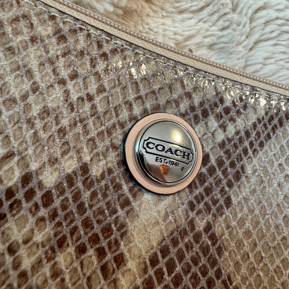 Coach Clutch Python Print Leather - image 3
